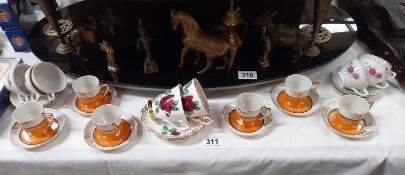 A quantity of bone china cups & saucers including Royal Standard etc.