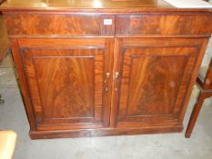 A Victorian two door cabinet with inner five drawer chest, COLLECT ONLY.