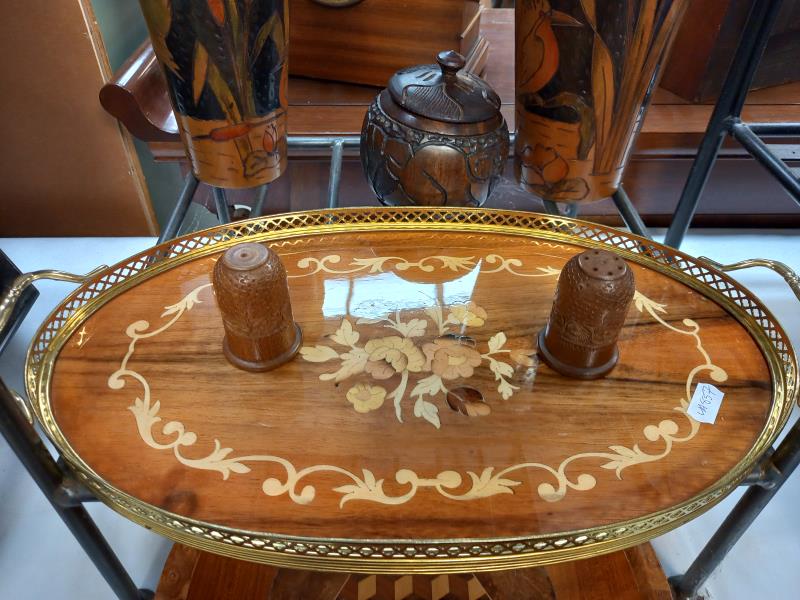 A quantity of wooden items including boxes, tray & vases etc. - Image 3 of 4