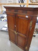A 19th century oak corner cupboard. COLLECT ONLY.