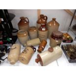 A quantity of stoneware, jugs, bottles, jars etc