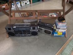 A mixed lot of tape decks, radio cassette players including Hitachi, & Aiwa etc. (some boxed)