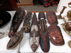 A mixed lot of 7 African wall masks