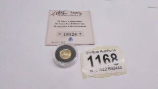 A 50 yrs First Bullion gold coin, 0.5 grams.