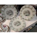 3 vintage Wedgwood travel dinner plates designed by Ravilious of Etruria