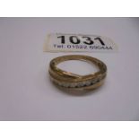 A yellow gold 12 stone diamond ring, size O half, 1.8 grams.