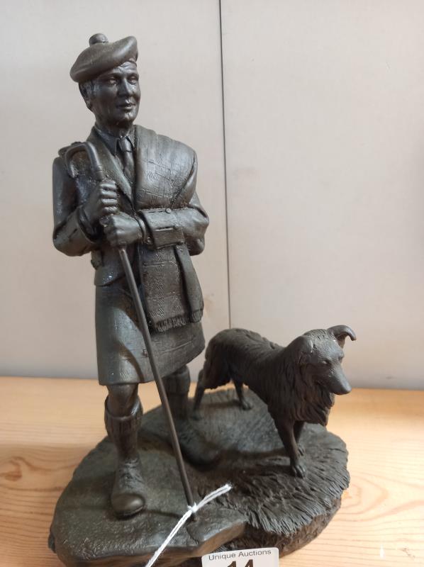 The Heredities Laird bronzed resin figure with dog - Image 2 of 3