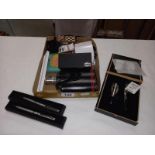 A miscellaneous lot including penknives, pens, wristwatch, musical cigarette box compact etc