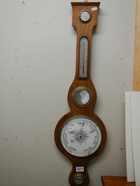A Victorian mahogany barometer, COLLECT ONLY.