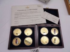 Two cased sets of Royal Wedding of William and Kate, (gold plated).