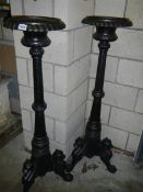 An excellent pair of tall cast iron prickets (candle stands). COLLECT ONLY.