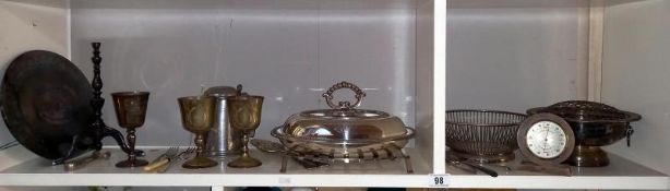 A quantity of silver plate tray, bowls etc