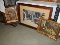 Three framed and glazed studies of Cavaliers. COLLECT ONLY.