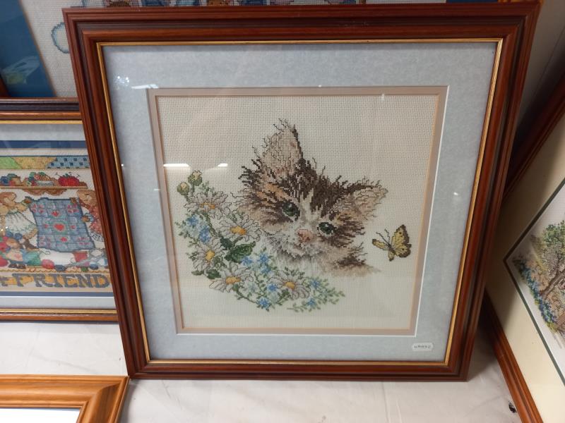 A good selection of framed & glazed needlepoint pictures - Image 13 of 13