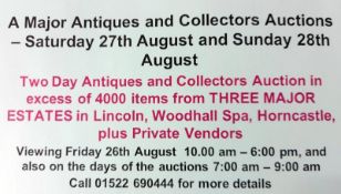 Major Antiques & Collectors Auctions Saturday 27th August & Sunday 28th August starting at 9am