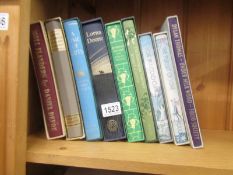 Nine Folio Society books including Lorna Doone.