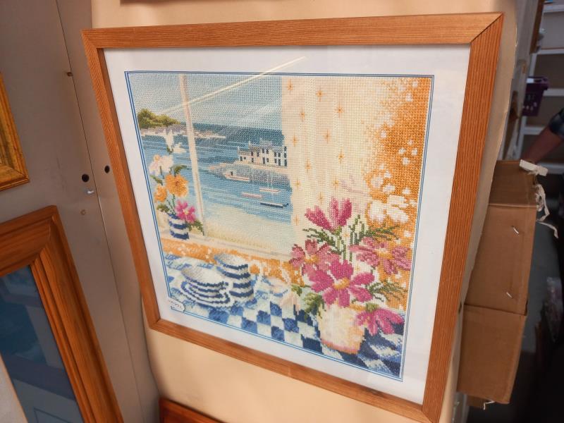 A good selection of framed & glazed needlepoint pictures - Image 7 of 13