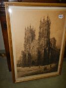 A print of York Minster by Charles Bud, COLLECT ONLY.