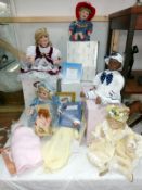2 Ashton Drake dolls, a Hamilton doll and a Mcmemories doll all boxed etc.