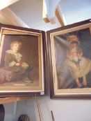 A pair of 19/20th century Oak framed Pear's prints, a/f COLLECT ONLY.