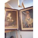 A pair of 19/20th century Oak framed Pear's prints, a/f COLLECT ONLY.