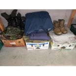 3 boxes of RAF military clothing including Middle East shirts & trousers plus Jackets, Jerseys,