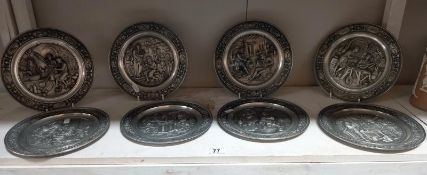 8 nickel plated plates dated 1990, possibly German