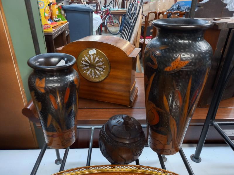 A quantity of wooden items including boxes, tray & vases etc. - Image 2 of 4