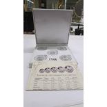 A cased 'Silver Sovereign' five coin set with certificate.