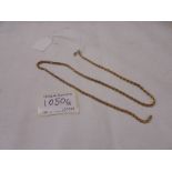 A gold neck chain with replacement silver clasp, a/f. 11 grams.