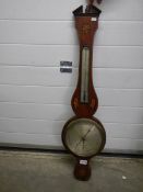 A good mahogany barometer with string inlay. COLLECT ONLY.