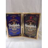 Two boxed Spode Glenfiddich 18 years old Scotch whisky decanters with contents.