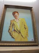 An oil on canvas portrait of David Bowie by CUNNINGTON, E (b.1929).