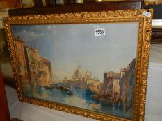 A good early 20th century framed and glazed watercolour of Venice. COLLECT ONLY