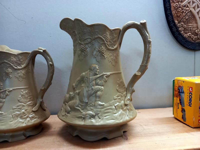 A set of 3 early Victorian jugs by Edward Whalley, Corbridge, with a Victorian lozenge mark 1 A/F - Image 5 of 5