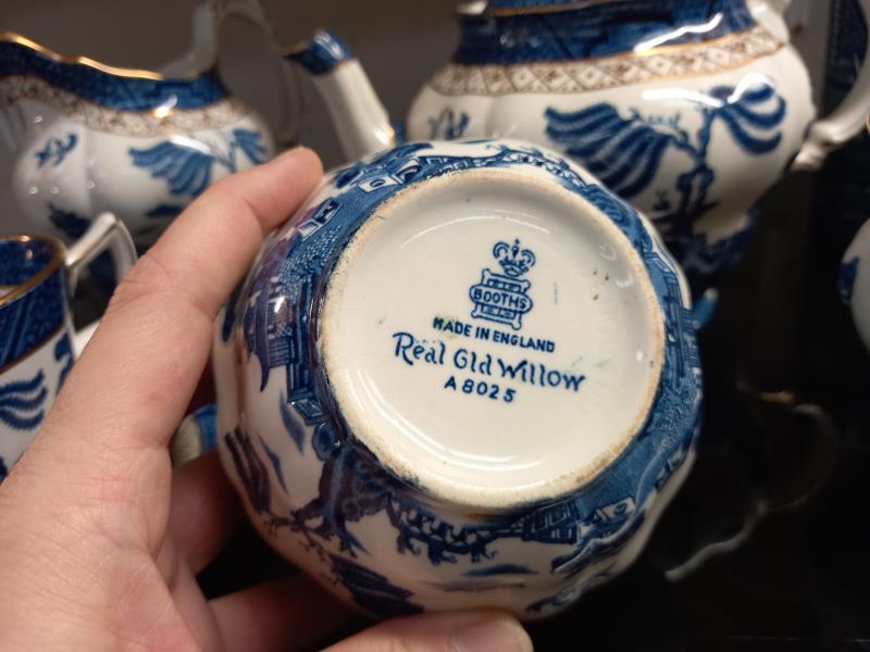 A selection of blue & white pottery including Booths real Old Willow tea set, James Kent Chinese - Image 6 of 7