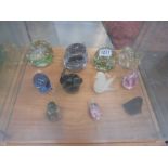 A mixed lot of glass paperweights including animal examples. (11 in total).