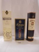 A bottle of Cragganmore aged 12 years, a bottle of Aberlour aged 10 yeara and a Bottle of Ballantine