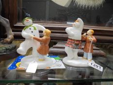 Two Coalport 'The Snowman' figures - Highland Fling and Dancing at the Party. (both with boxes)