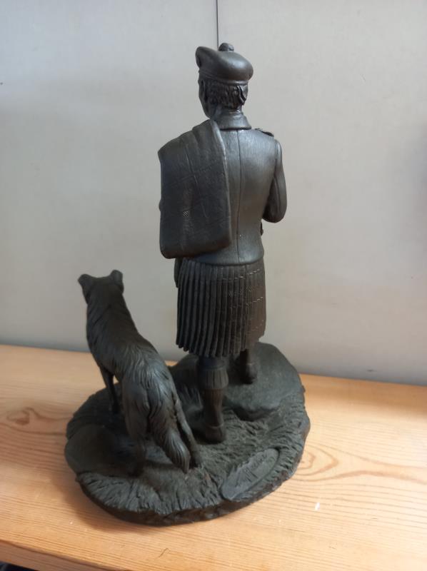 The Heredities Laird bronzed resin figure with dog - Image 3 of 3