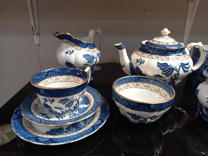 A selection of blue & white pottery including Booths real Old Willow tea set, James Kent Chinese - Image 2 of 7