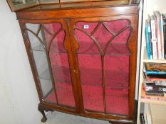 An Edwardian mahogany astragal glazed two door cabinet, COLLECT ONLY.