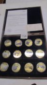 A cased complete wet of '75th anniversary of the Second World War' coins with certificate.