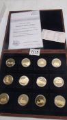 A cased set of 'History of the Steam Train' coins with certificate.