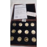 A cased set of 'History of the Steam Train' coins with certificate.