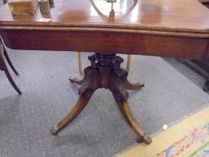 A mahogany fold over tea table. COLLECT ONLY.