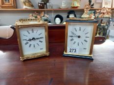 2 modern battery operated carriage clocks