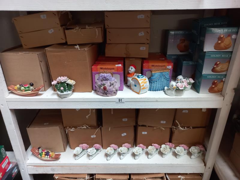 A large quantity of boxed China items. (New in boxes)
