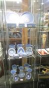 21 pieces of Wedgwood blue jasper ware.