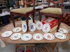 12 Spode Christmas plates dating from 1970 to 1981 (only 11 have boxes)